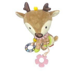 Skip Hop Reindeer Deer Activity Plush Rattle Teether 10" Stuffed Animal Toy